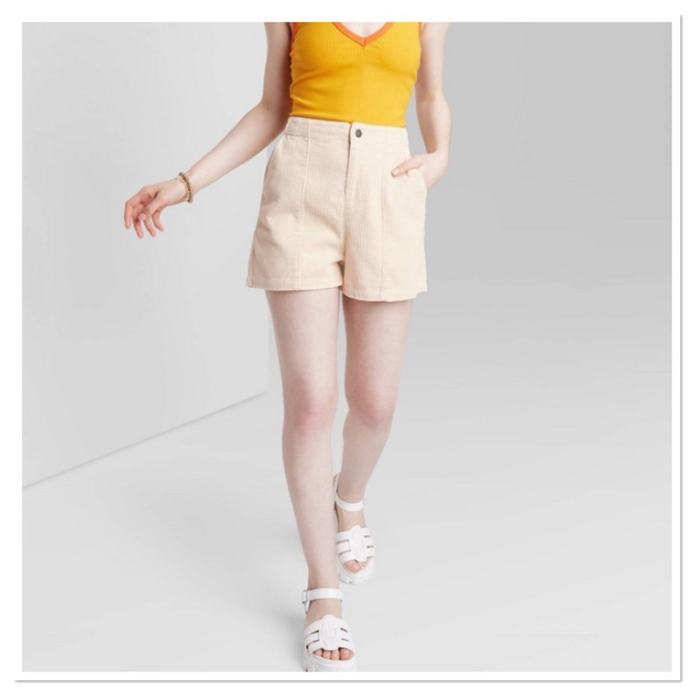 Women’s High-Rise Cord Shorts Wild Fable Beige